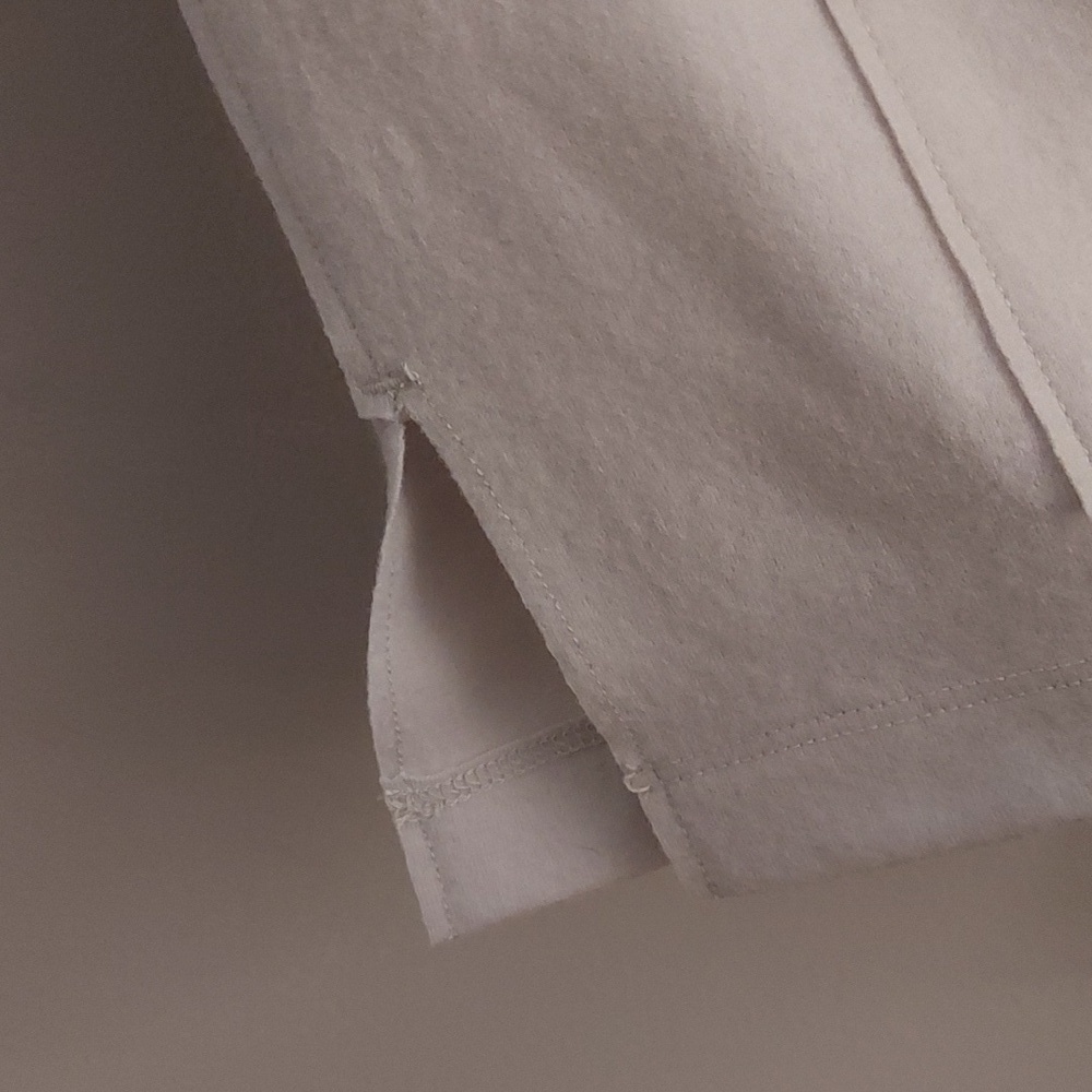 NEW EILEEN FISHER XL Wool Mandarin Collar Button Down Long Sleeve Jacket Chalk - Picture 15 of 16